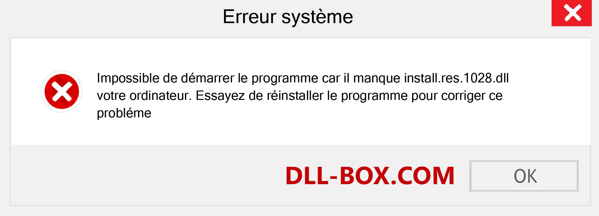 Le fichier install.res.1028.dll est manquant ?. Télécharger pour Windows 7, 8, 10 - Correction de l'erreur manquante install.res.1028 dll sur Windows, photos, images